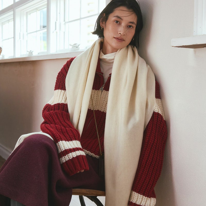  ウール100%大判無地ストール