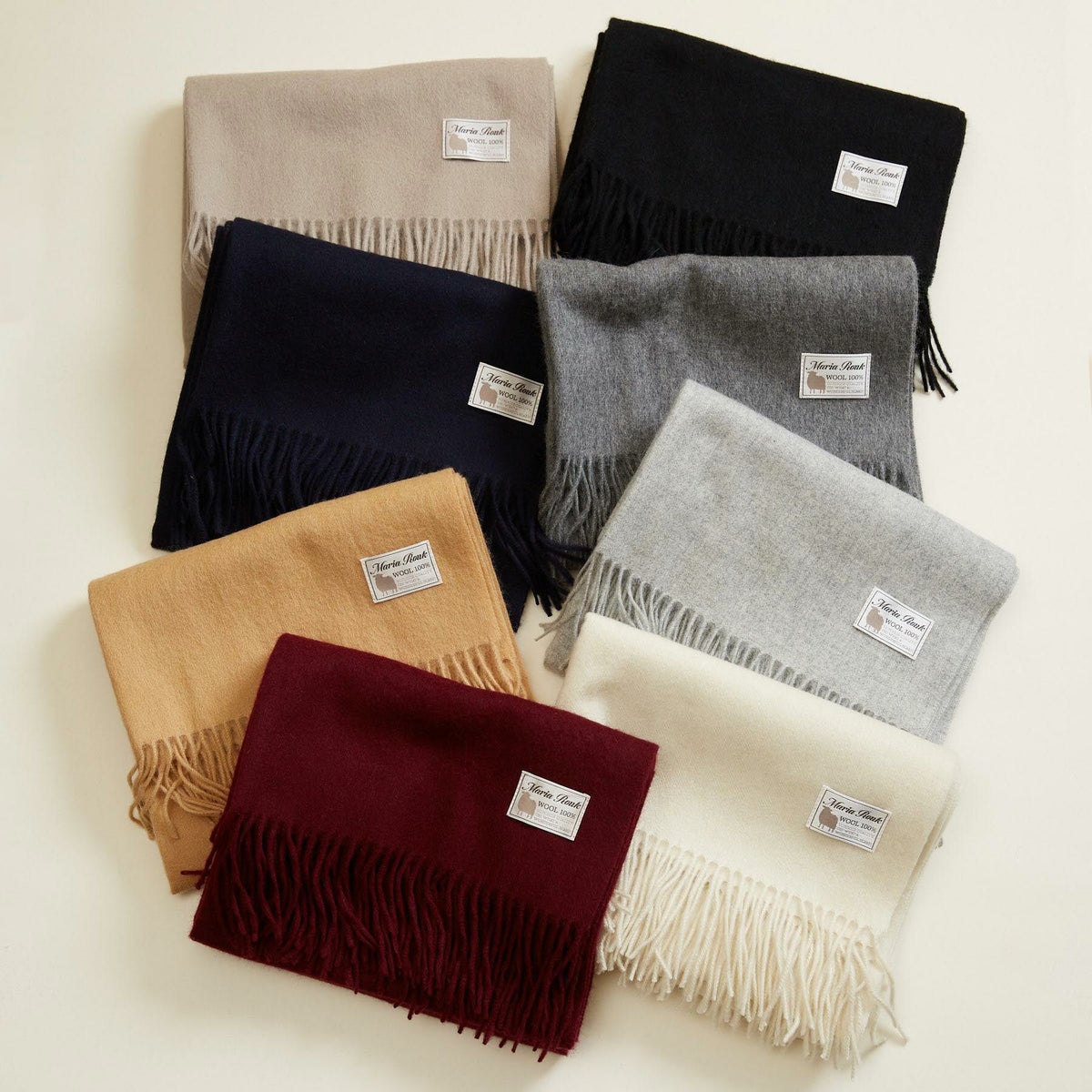 ウール100%大判無地ストール