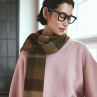 カシミヤブレンドチェックリバーシブルマフラー