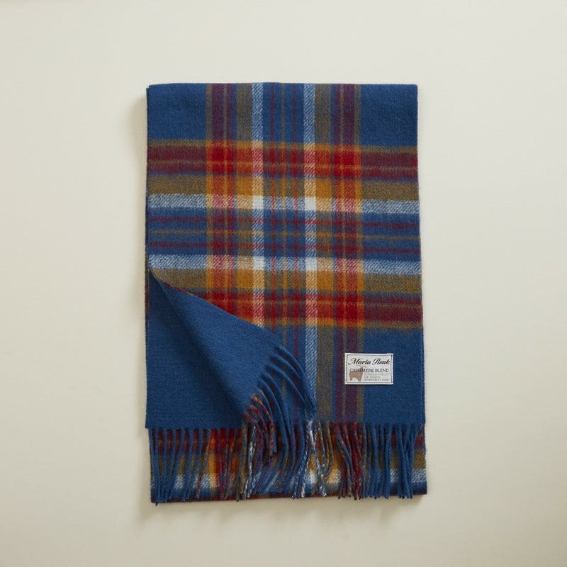 カシミヤブレンドチェックリバーシブルマフラー