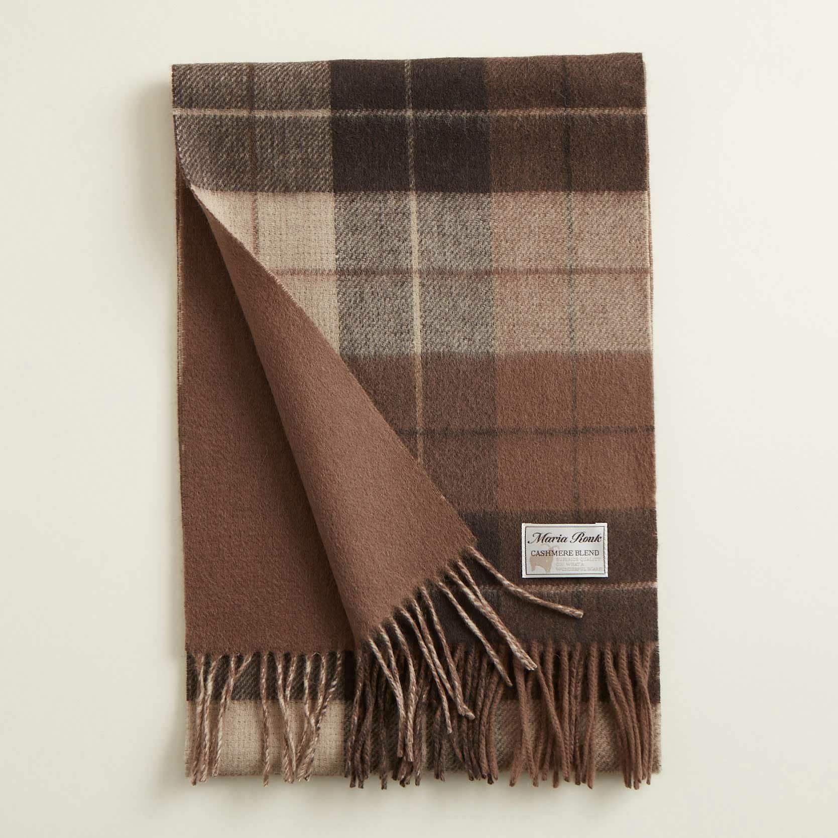Eds Cashmereリバーシブルマフラー モカ Eds Cashmere（イーディーエスカシミア）の「＜Eds Cashmere＞カシミヤ