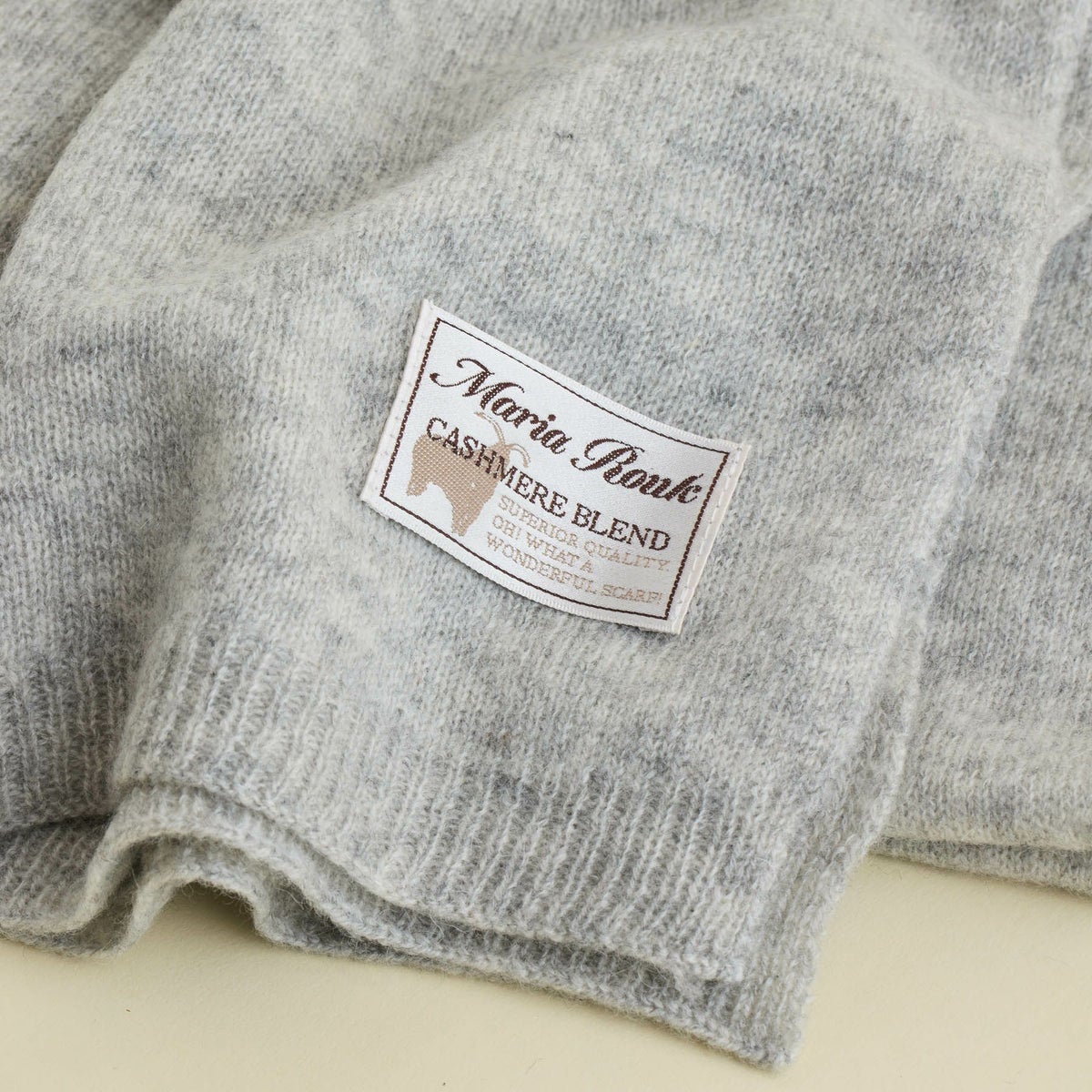 カシミヤブレンドニット大判ストール＜杢グレー＞