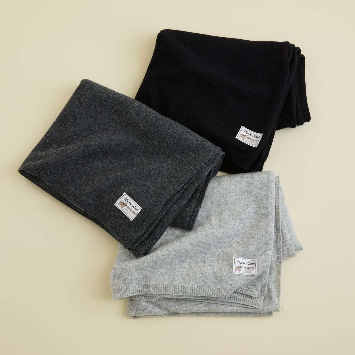 カシミヤブレンドニット大判ストール