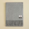 イタリア製再生カシミヤ100％大判無地ストール＜杢グレー＞