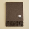 イタリア製再生カシミヤ100％大判無地ストール＜ブラウン＞