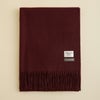 イタリア製再生カシミヤ100％大判無地ストール＜ボルドー＞
