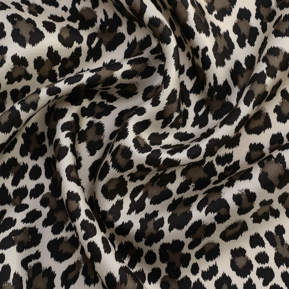 レオパードスカーフ＜グレー＞　シルク100%　日本製