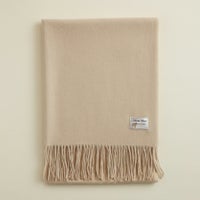 カシミヤ100%大判無地パステルカラーストール＜アイボリー＞