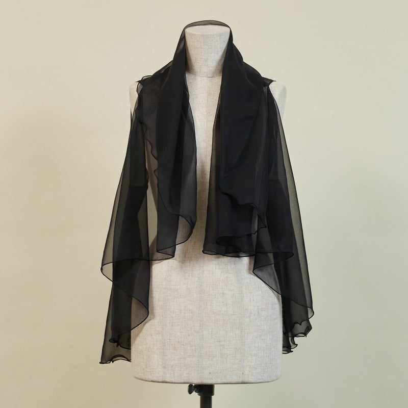 日本製　シフォンケープのブラック