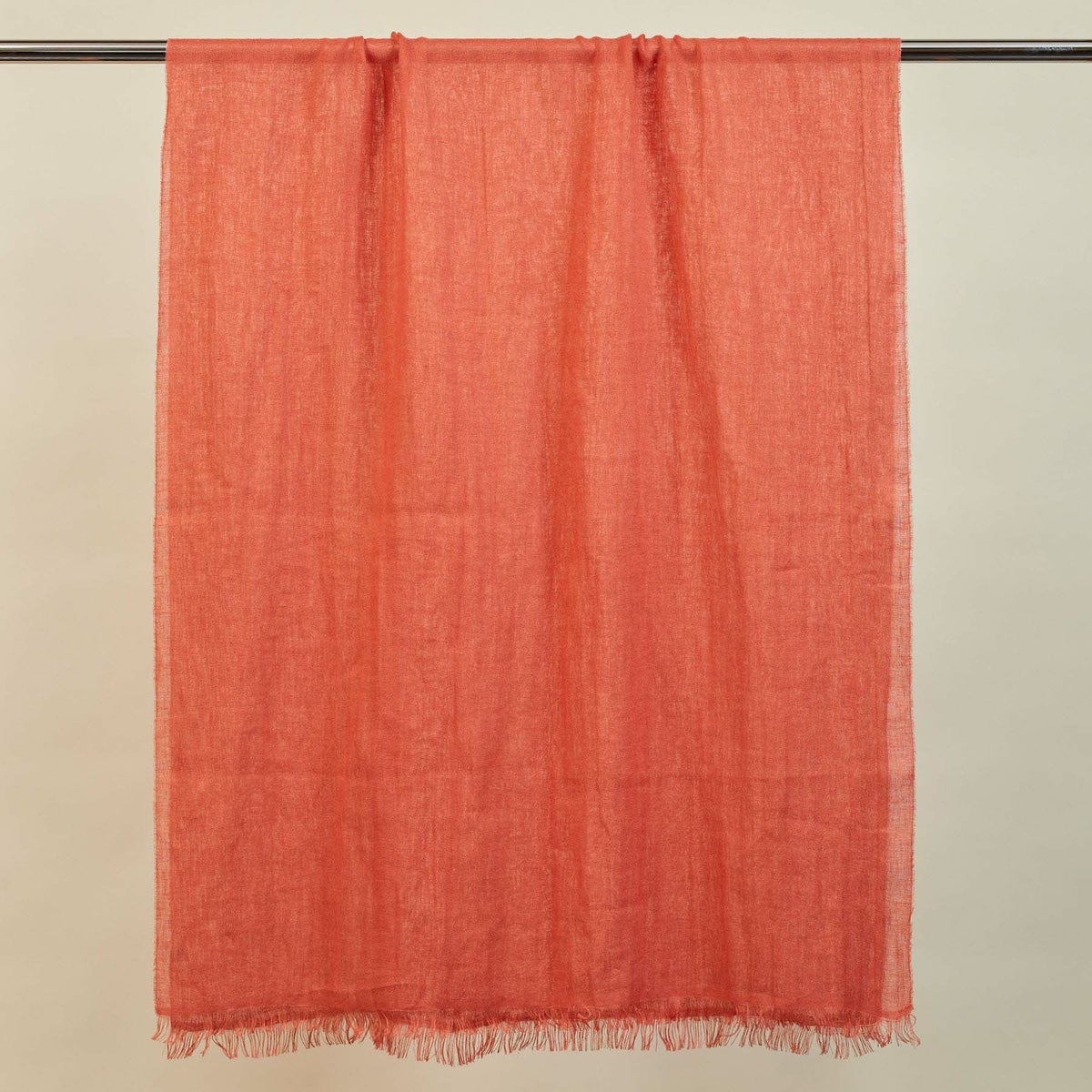  大判リネンストール＜レッド＞ イタリア製