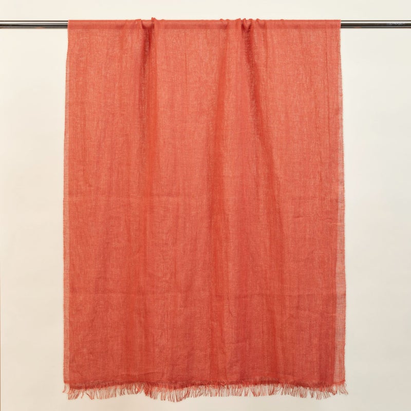 イタリア製大判リネンストール レッドの写真