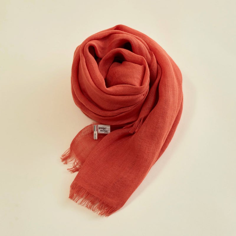 イタリア製大判リネンストール レッドの写真