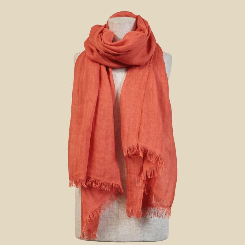 イタリア製大判リネンストール レッドの写真