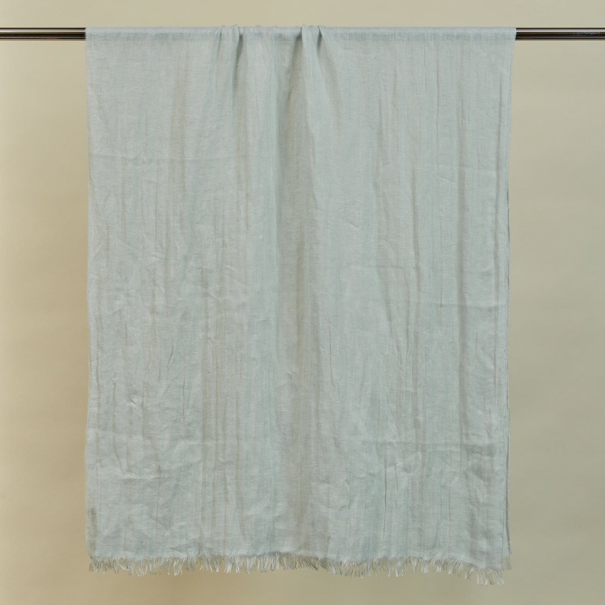 イタリア製　大判リネンストールのサックス