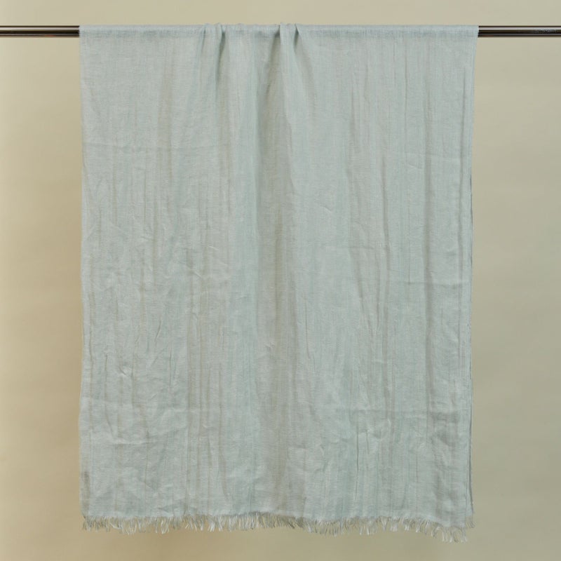 イタリア製　大判リネンストールのサックス