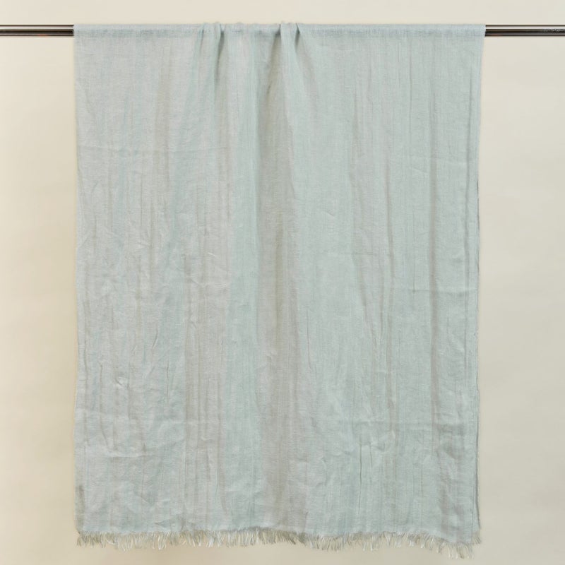 イタリア製大判リネンストール サックスの写真