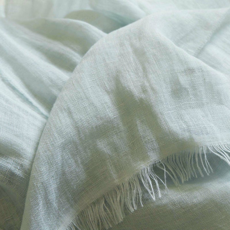 イタリア製　大判リネンストールのサックス