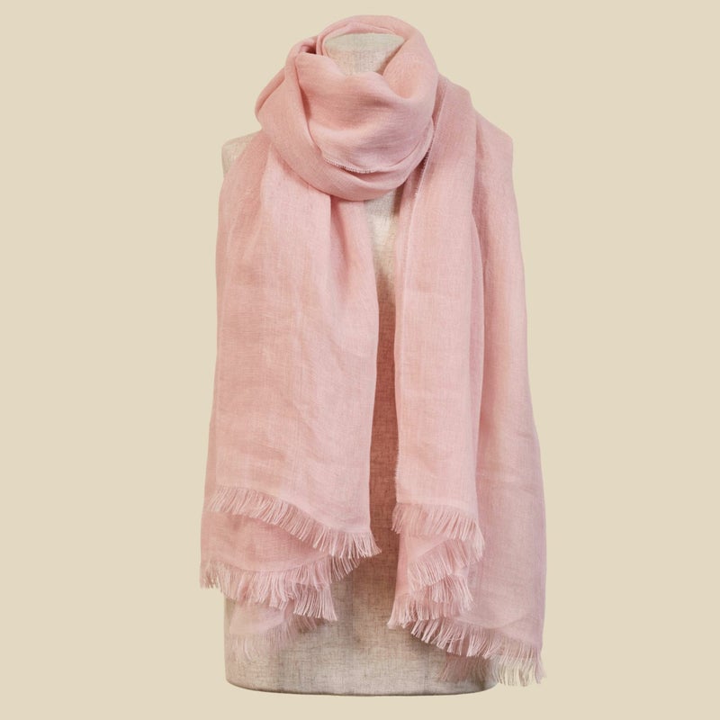 イタリア製大判リネンストール ピンクの写真