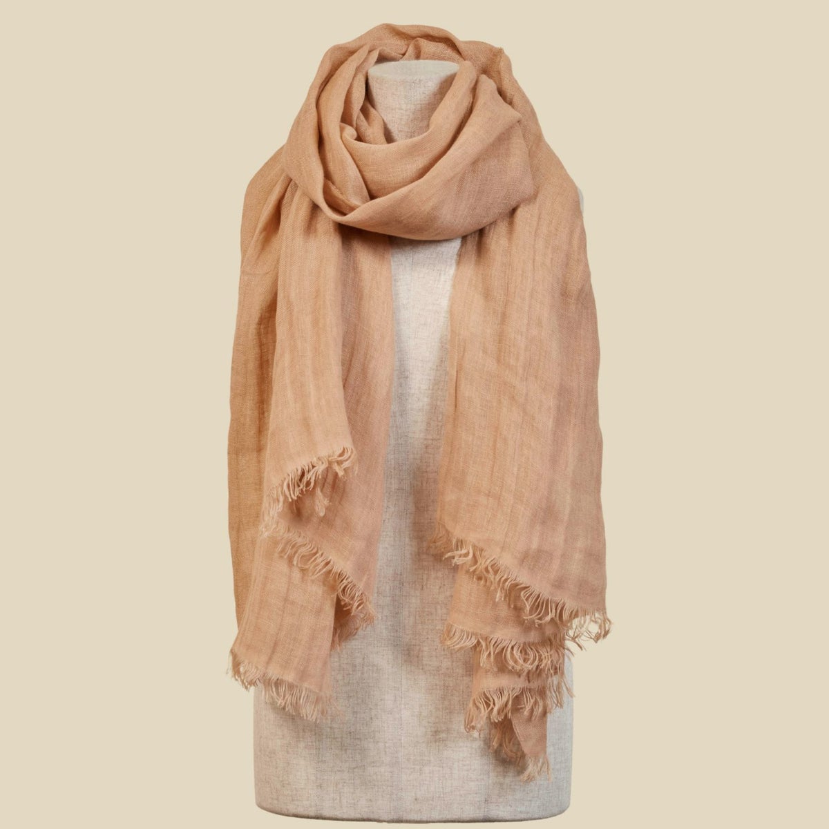 イタリア製大判リネンストール　ベージュの写真