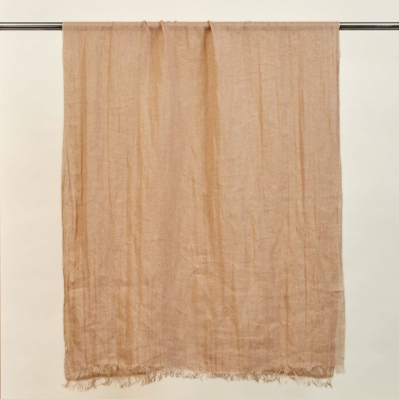 イタリア製大判リネンストール　ベージュの写真