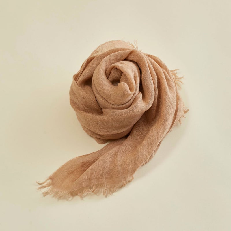 イタリア製大判リネンストール　ベージュの写真