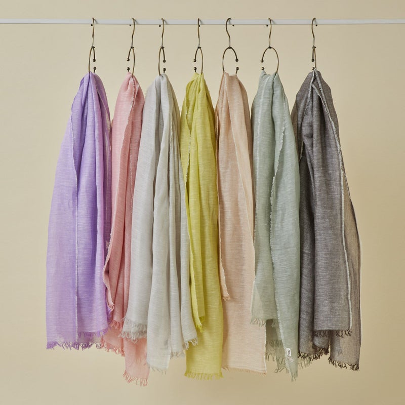 イタリア製　大判リネンコットンストール