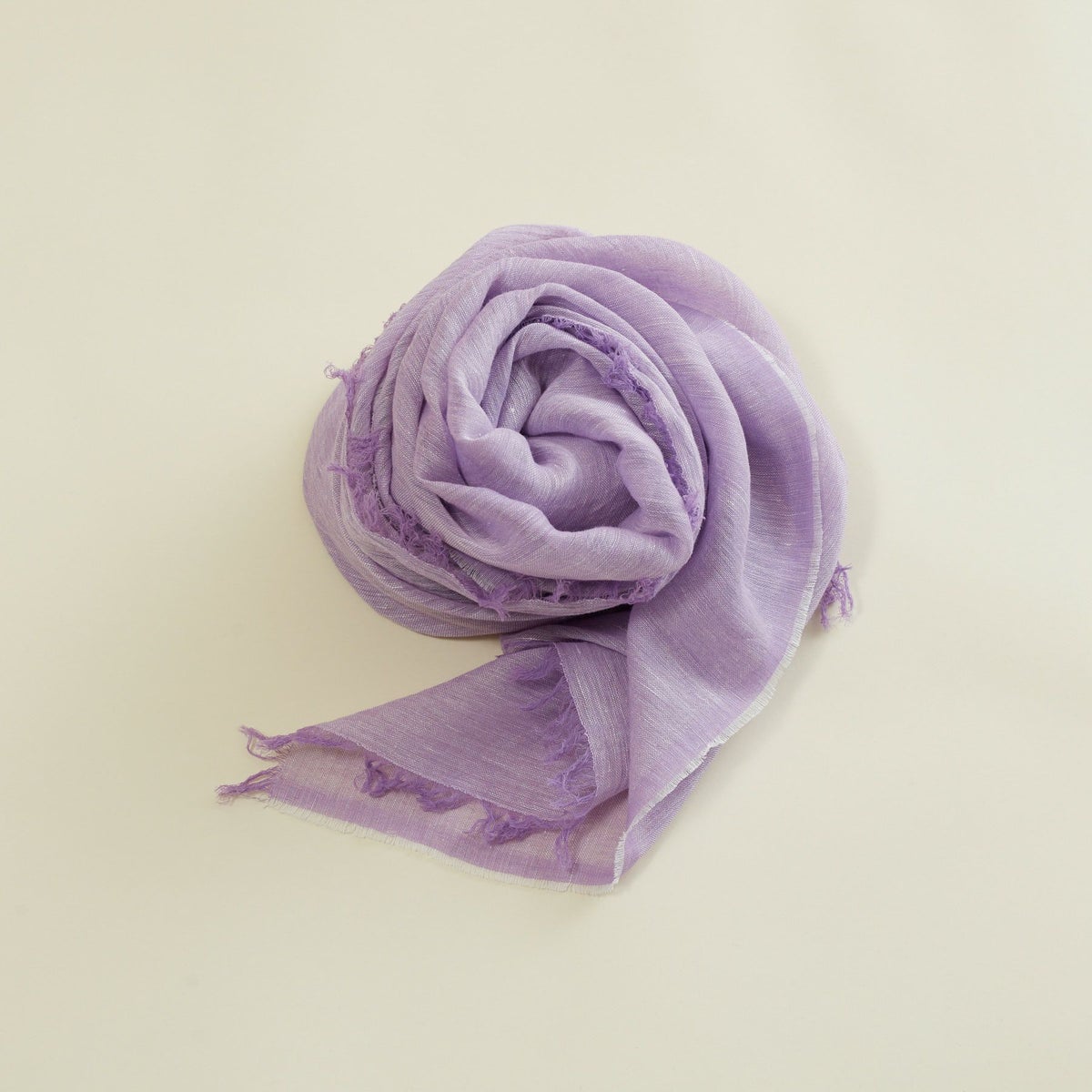 大判リネンコットンストール＜パープル＞ イタリア製