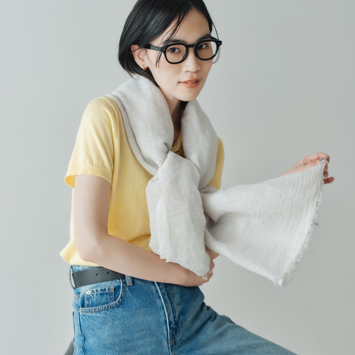 大判リネンコットンストール