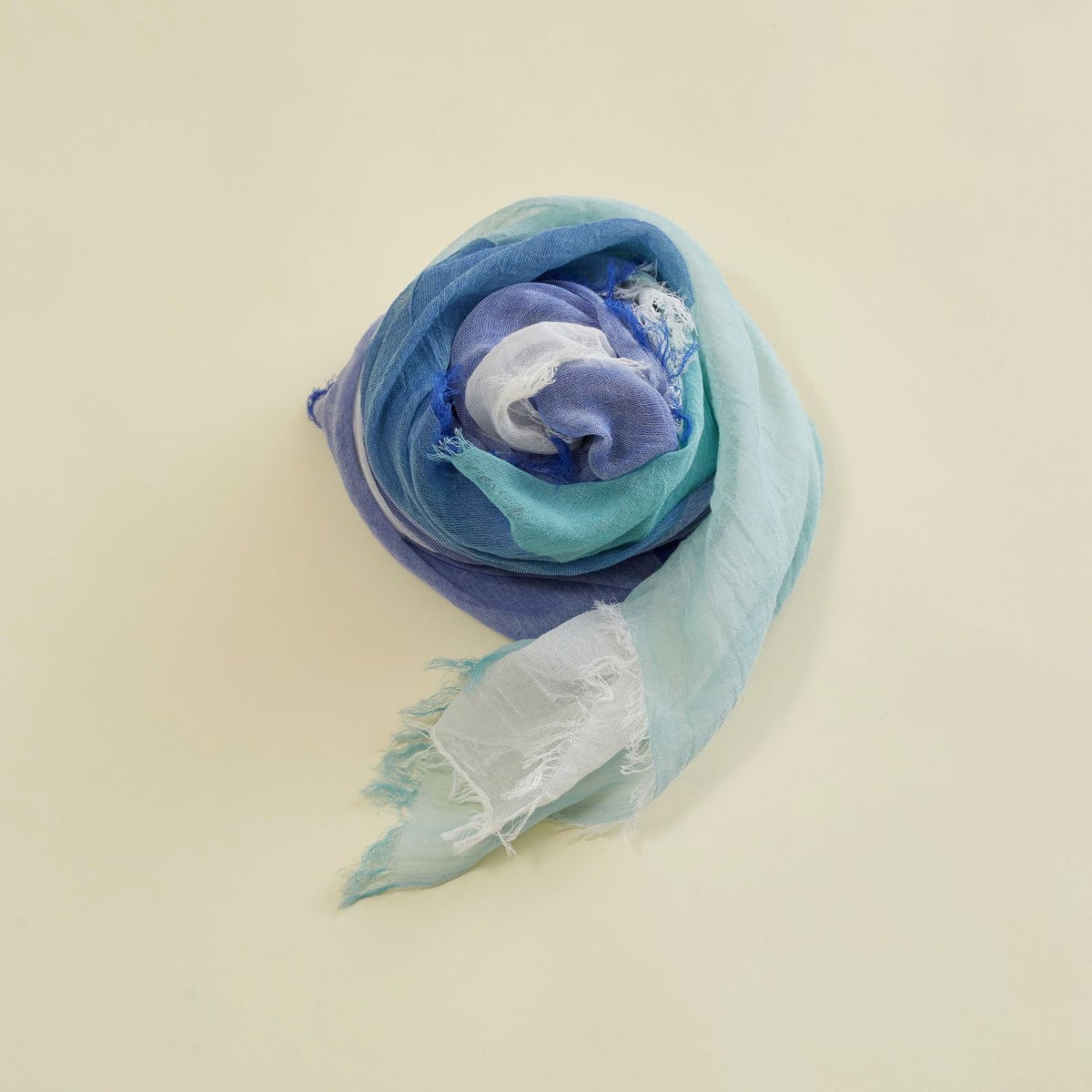 コットンスクエアチェックストール ブルーの写真