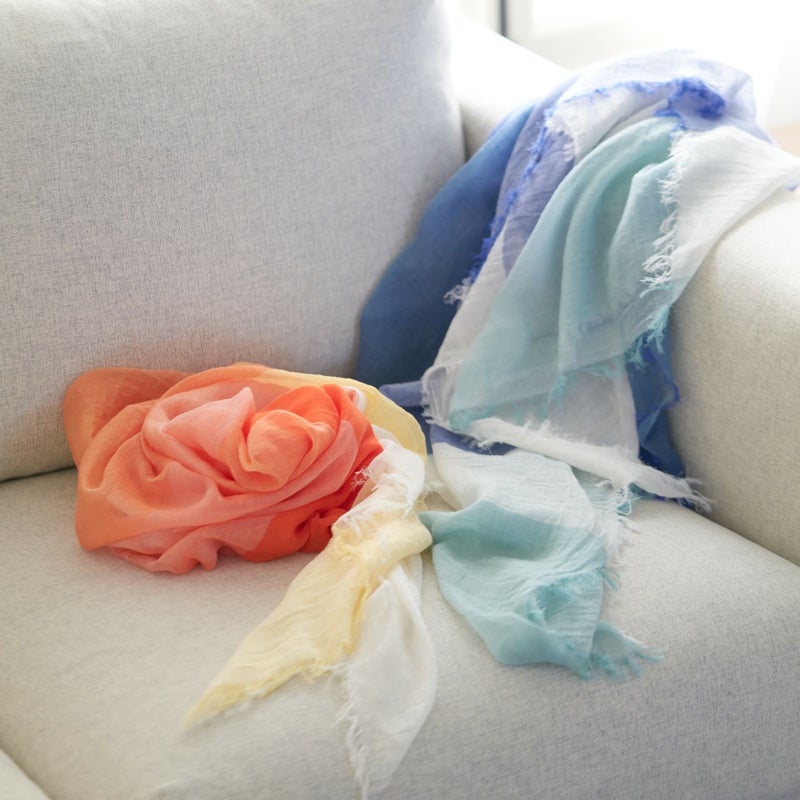 コットンスクエアチェックストールの写真