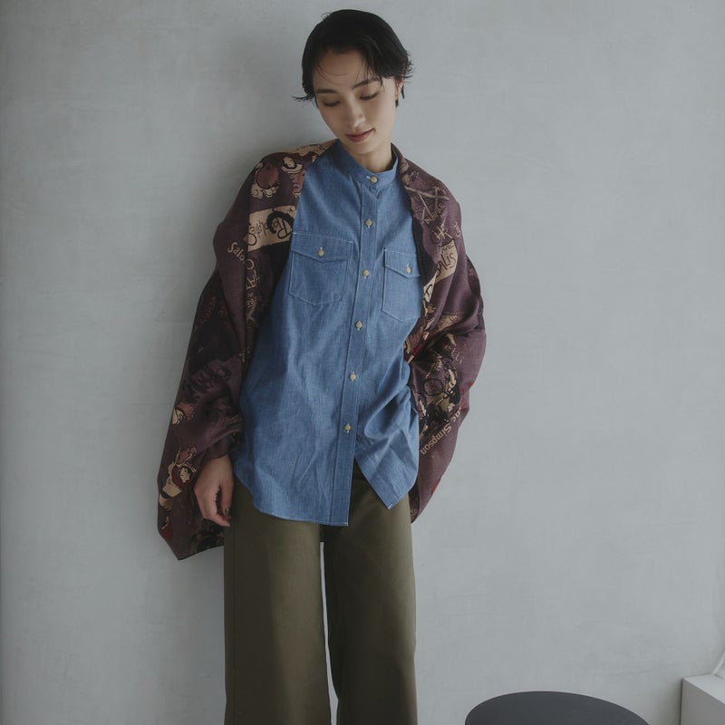  ロートレックカシミヤブレンドストール 日本製＜ボルドー＞