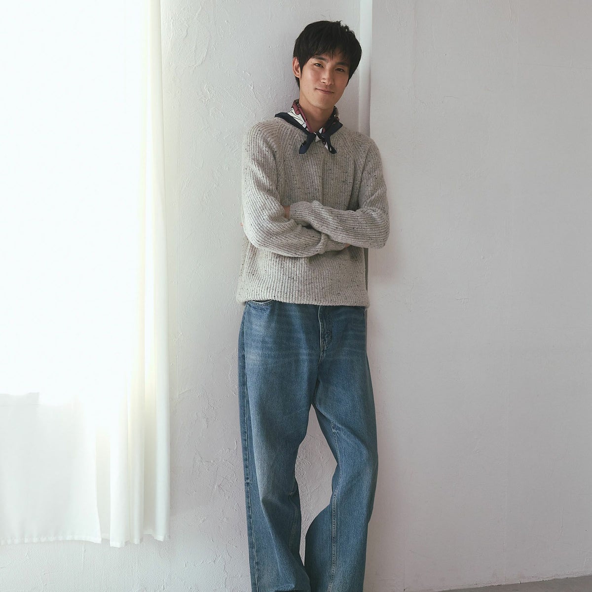 アメコミスカーフのネイビー