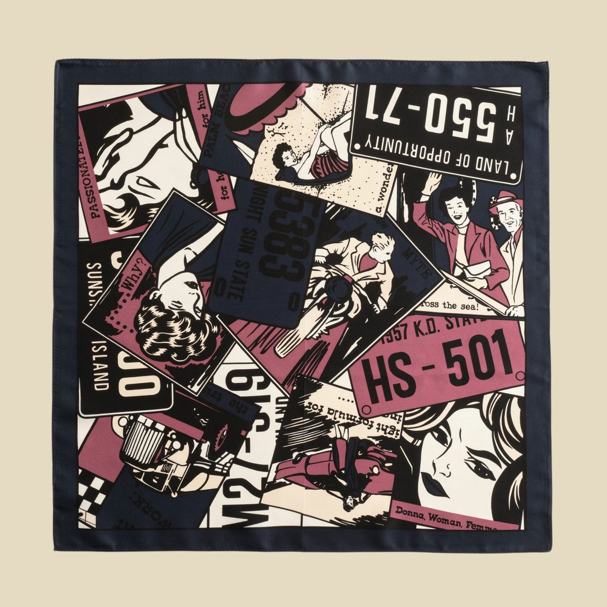 アメコミスカーフのネイビー