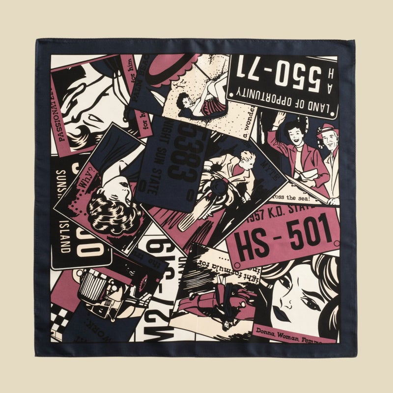 アメコミスカーフのネイビー