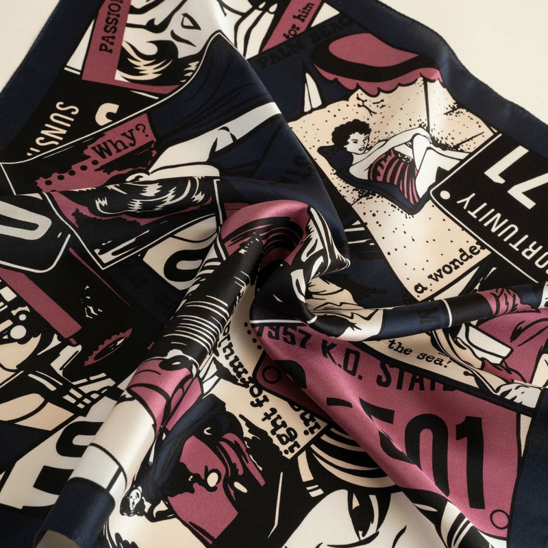 アメコミスカーフのネイビー