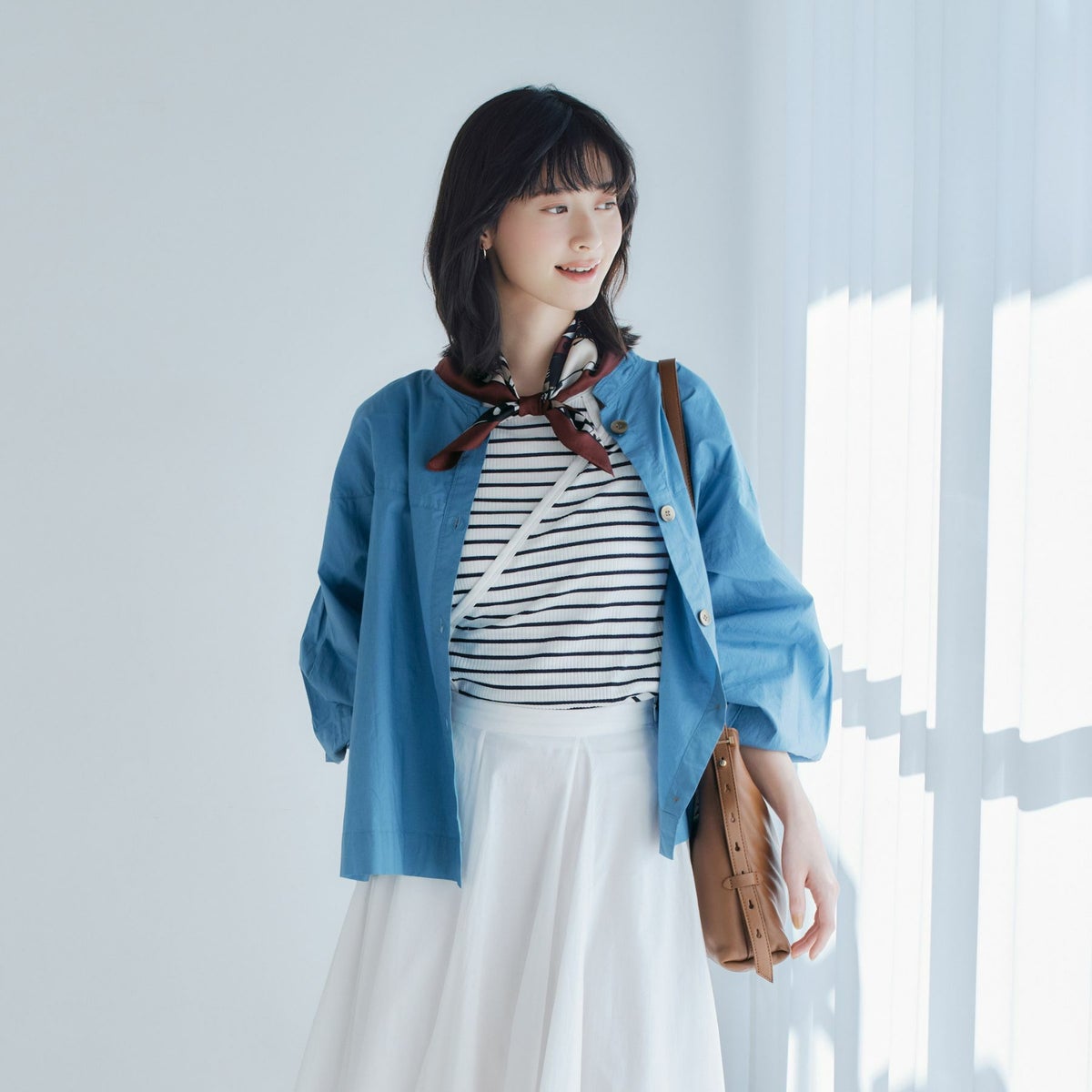 アメコミスカーフ＜ブラウン＞　シルク100%　日本製