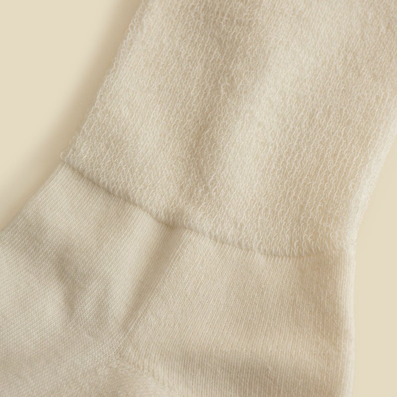 オーガニックコットンふわふわパイルソックス＜オフホワイト＞　日本製
