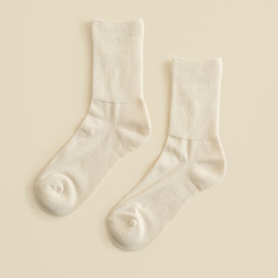オーガニックコットンふわふわパイルソックス＜オフホワイト＞　日本製