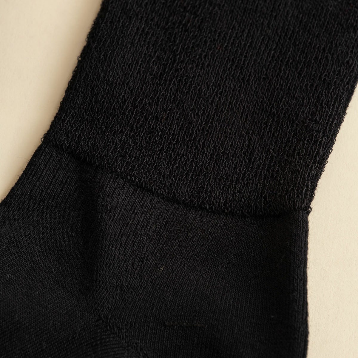 オーガニックコットンふわふわパイルソックス＜ブラック＞　日本製