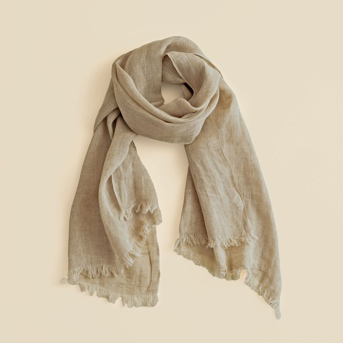  リネン100%ストールのナチュラル