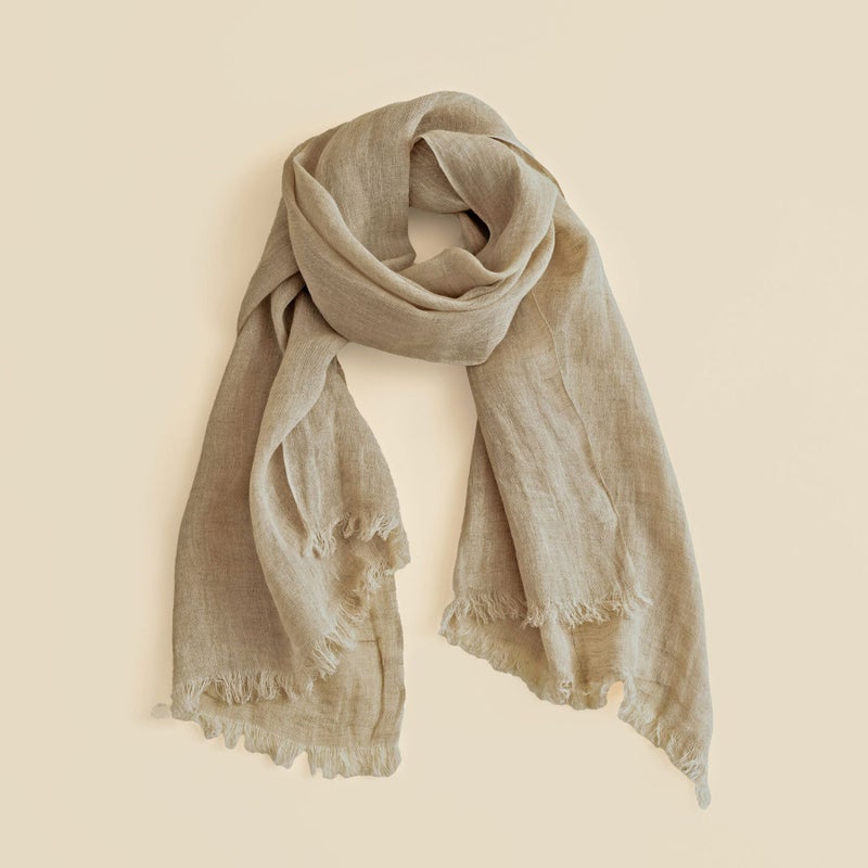  リネン100%ストールのナチュラル