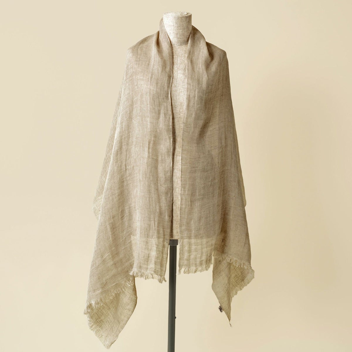  リネン100%ストールのナチュラル