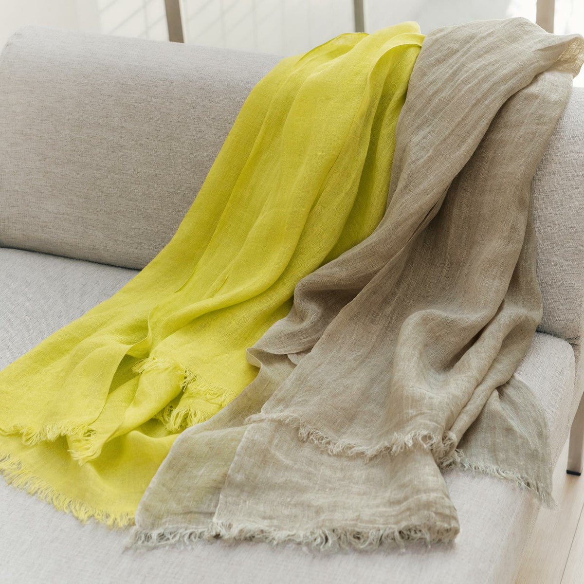  リネン100%ストール