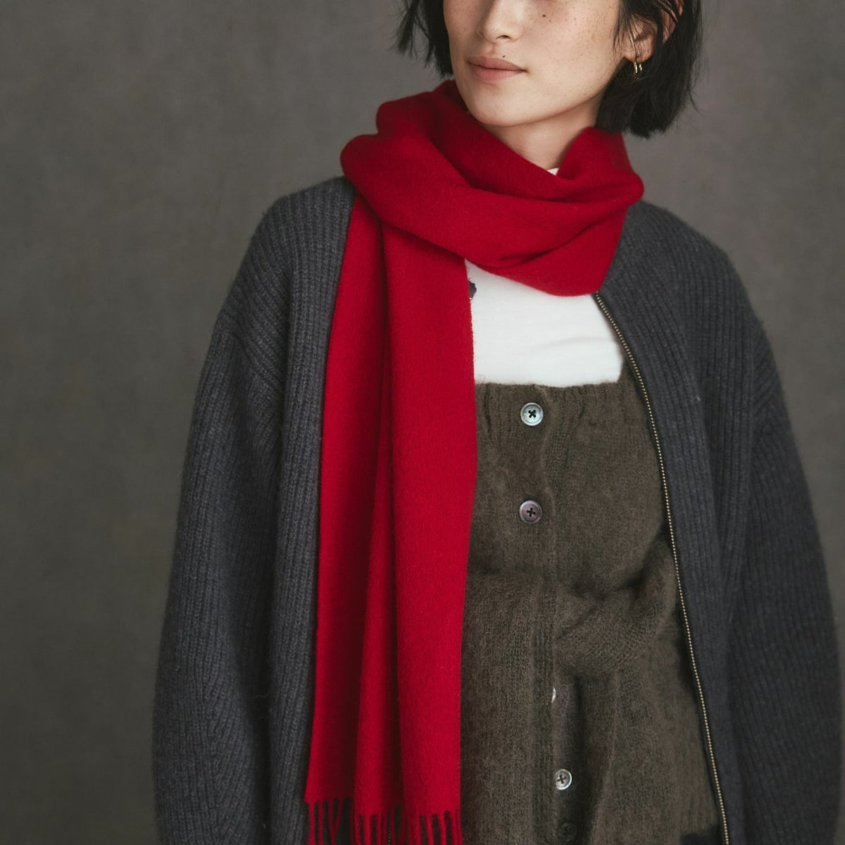 カシミヤ100%無地マフラー