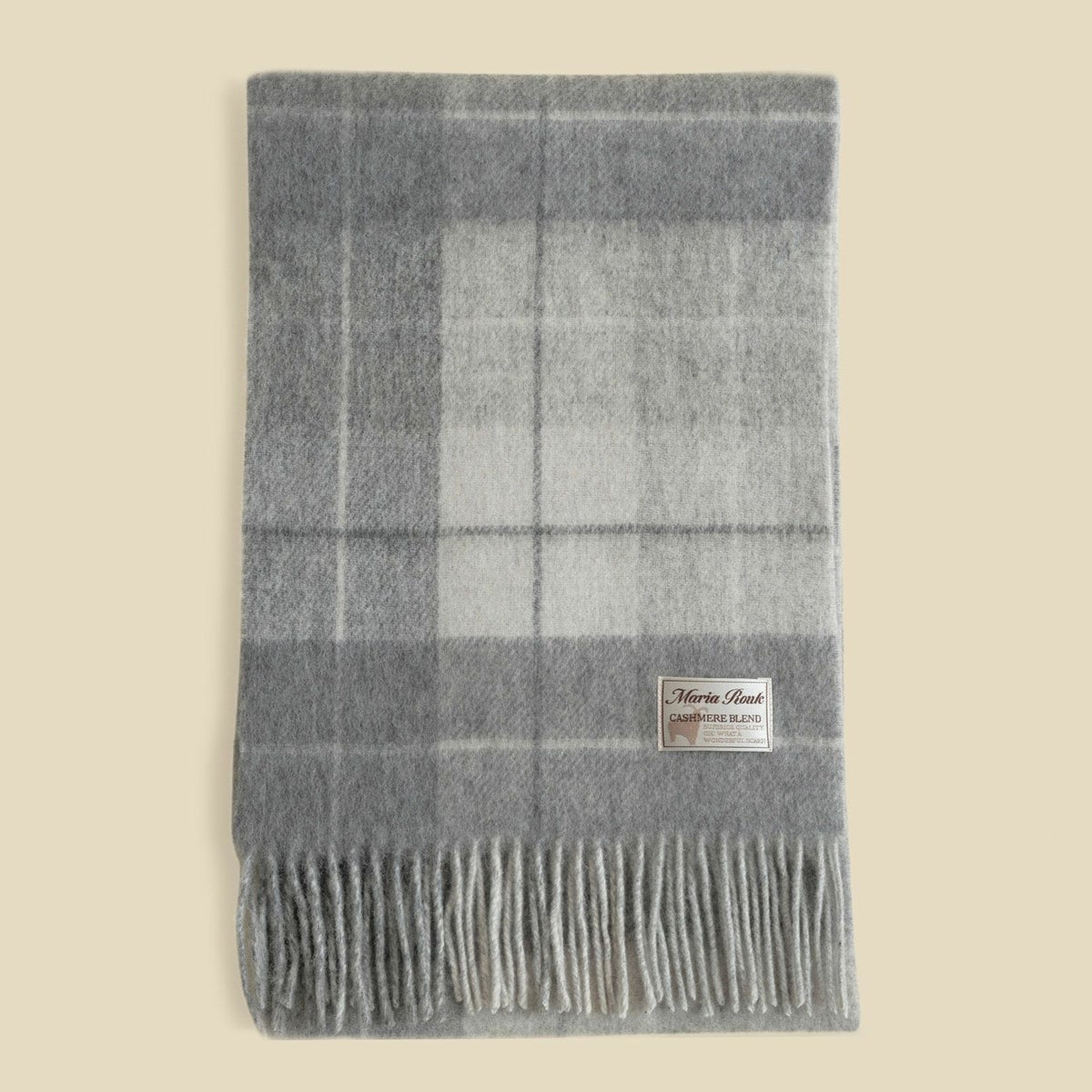 カシミヤブレンドチェックリバーシブルマフラー