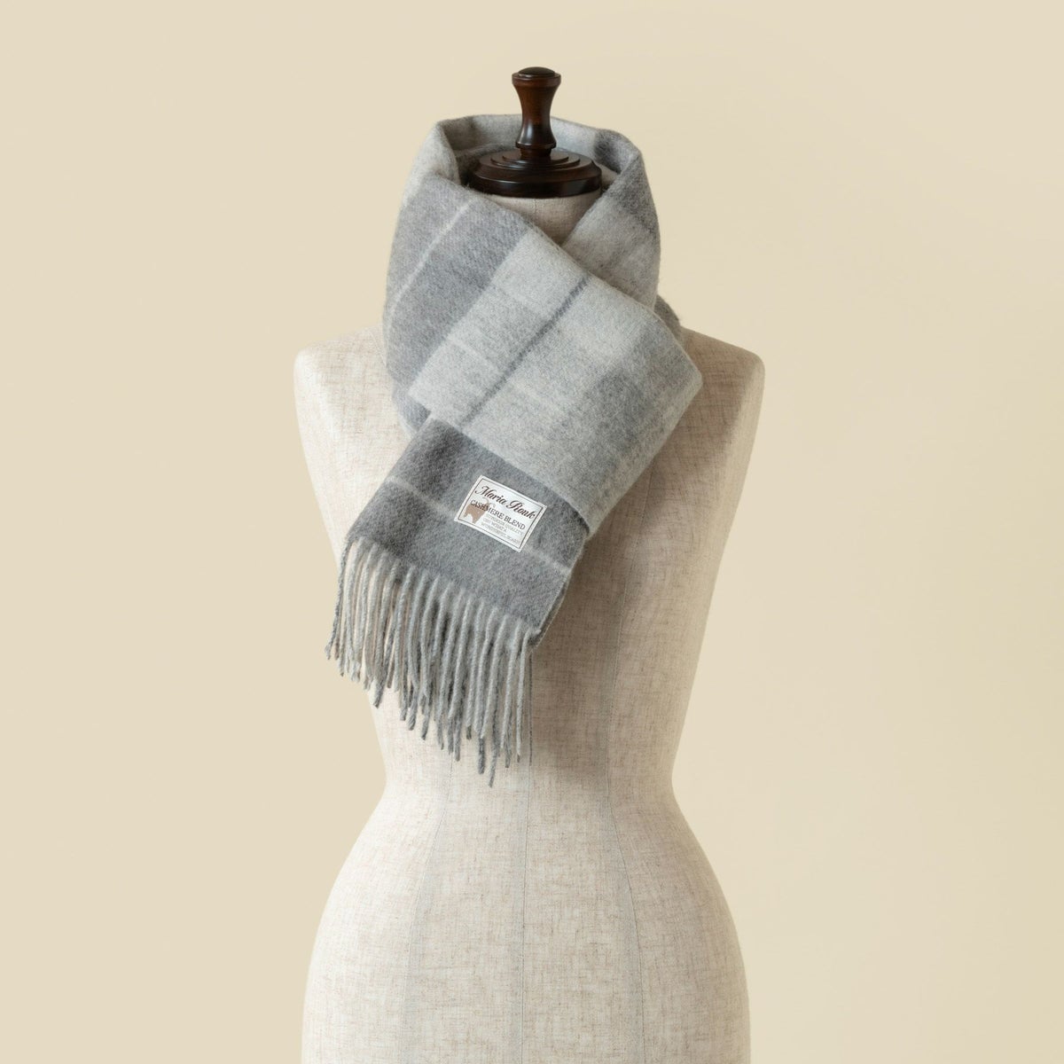 カシミヤブレンドチェックリバーシブルマフラー