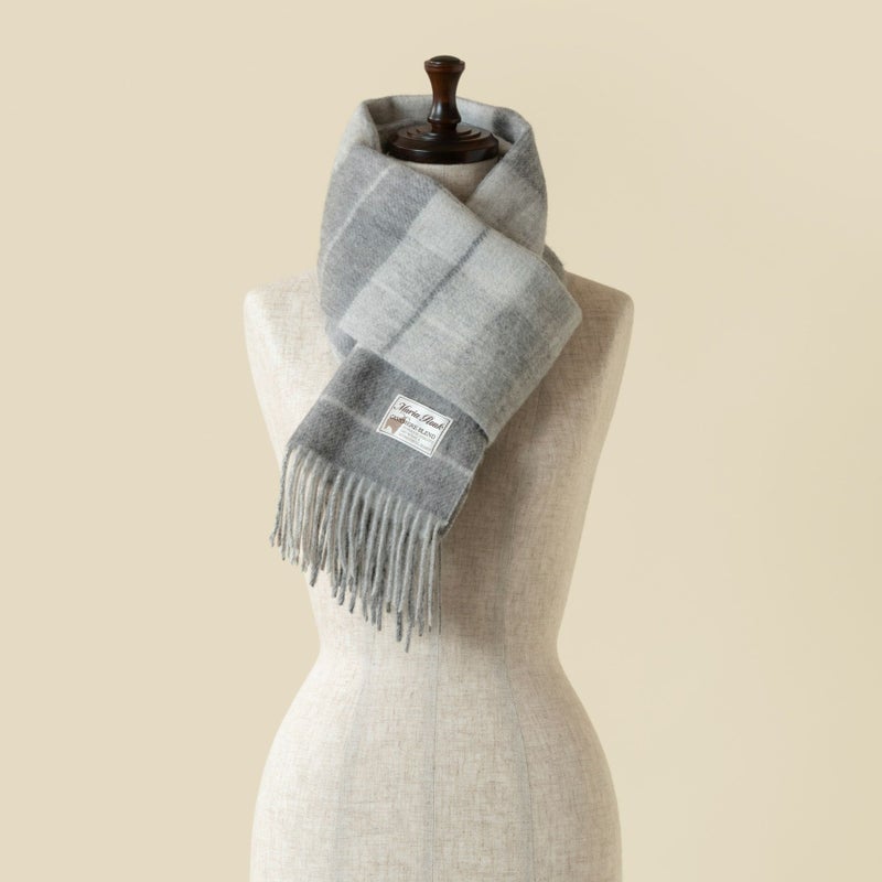 カシミヤブレンドチェックリバーシブルマフラー