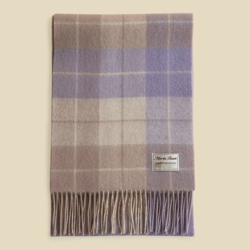 カシミヤブレンドチェックリバーシブルマフラー