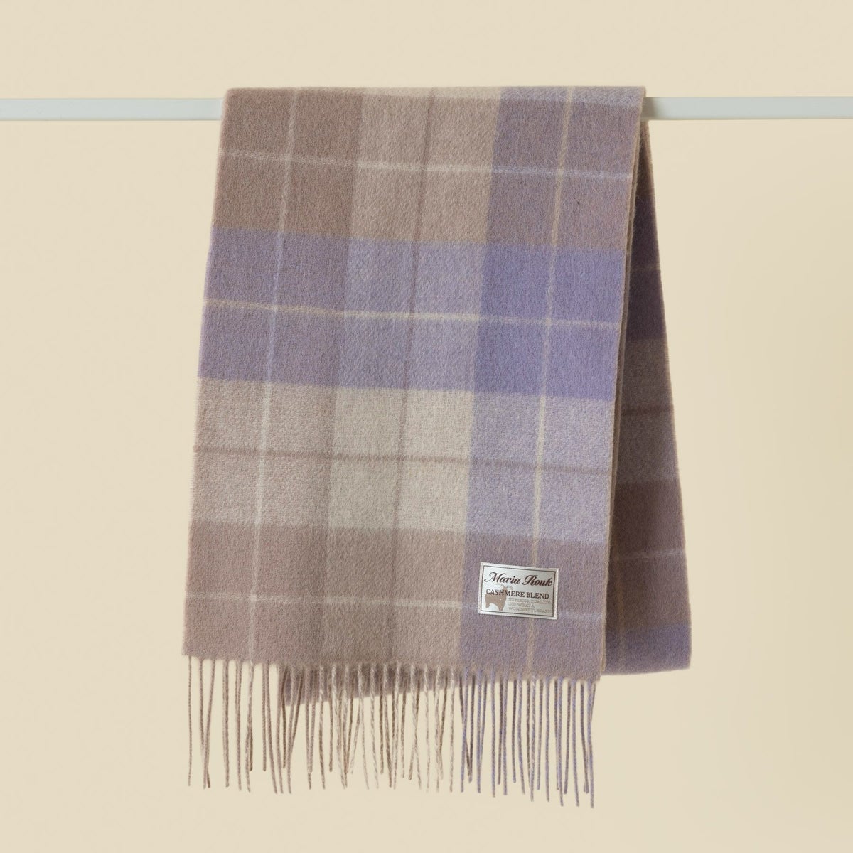 カシミヤブレンドチェックリバーシブルマフラー