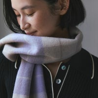 カシミヤブレンドチェックリバーシブルマフラー